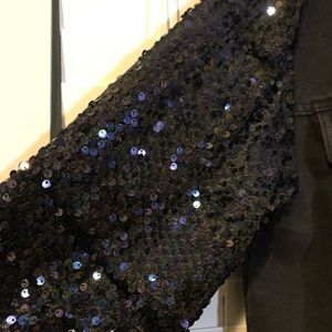 Black Jean Jacket with sequins